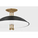 Larkin 3 Light 16 inch Patina Brass and Soft Black Semi Flush Ceiling Light